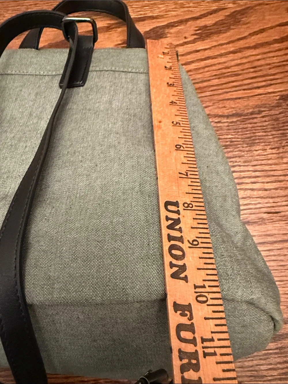 Mia Melon Sage Green Canvas Drawstring Backpack Travel Everyday Bag